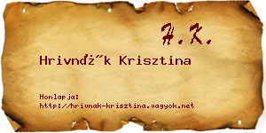 Hrivnák Krisztina névjegykártya
